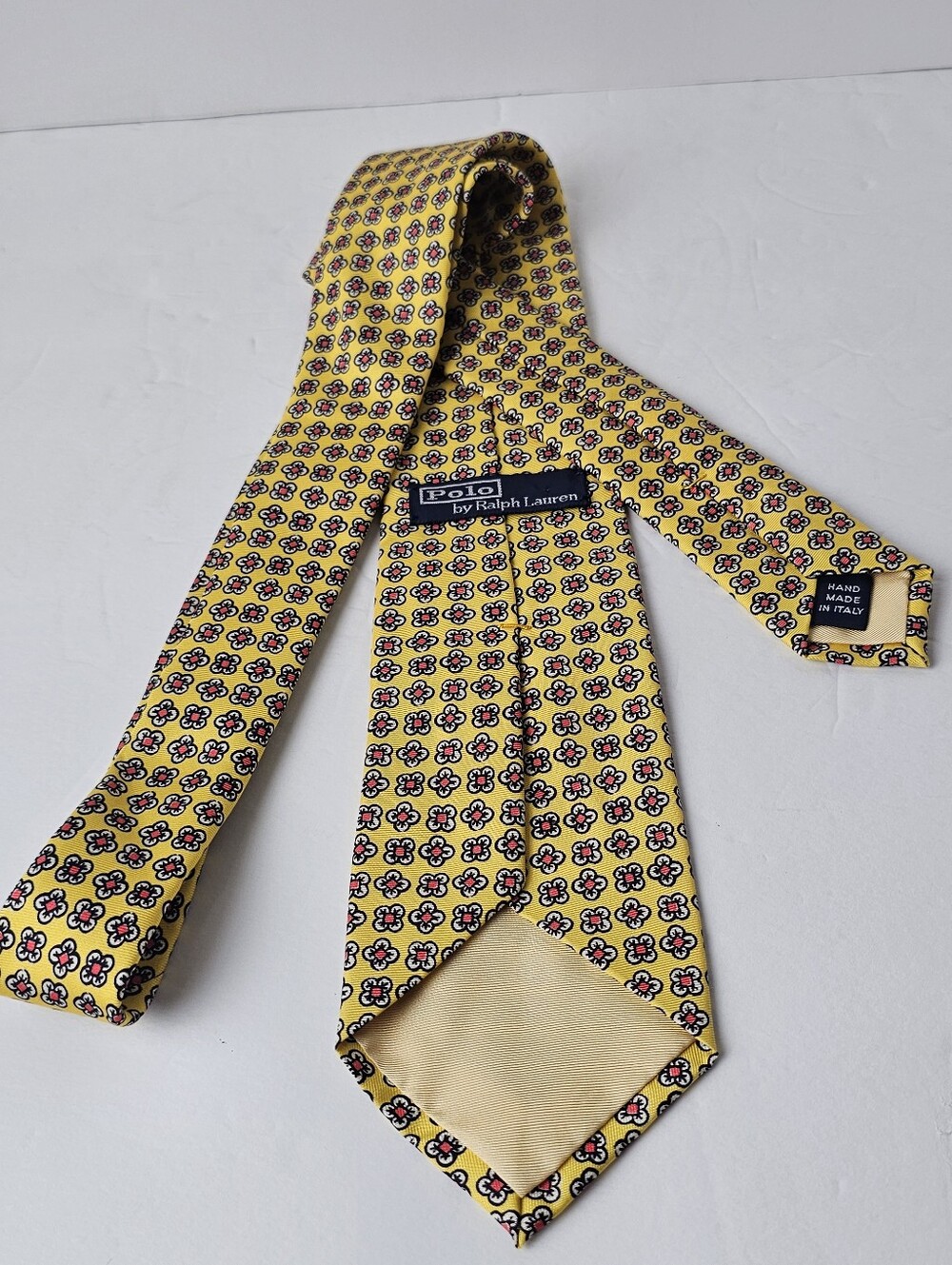 Polo Ralph‎ Lauren 100% Silk Handmade Italy Luxury Floral Medallions Spring Tie